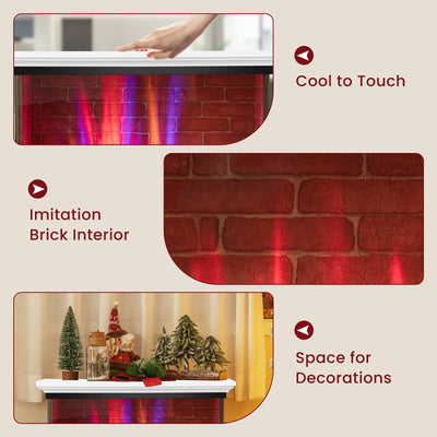 27 Inch Freestanding Fireplace with Remote Control-White