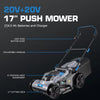 ROYAL GARDEN Electric 40V 17 Inch Cordless Lawn Mower Walk behind Brushless Push Mower 6-Height Adjust Portable & Lightweight 2
