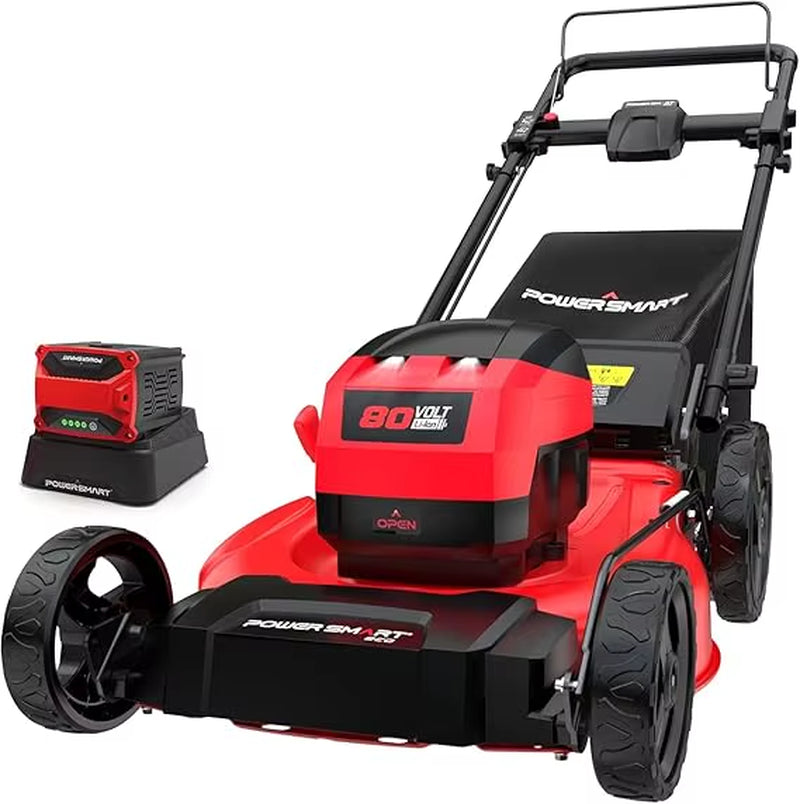 80V 21In Push Cordless Lawn Mower, Brushless Battery Lawn Mower with 6.0Ah Battery and Charger（Ps76821）